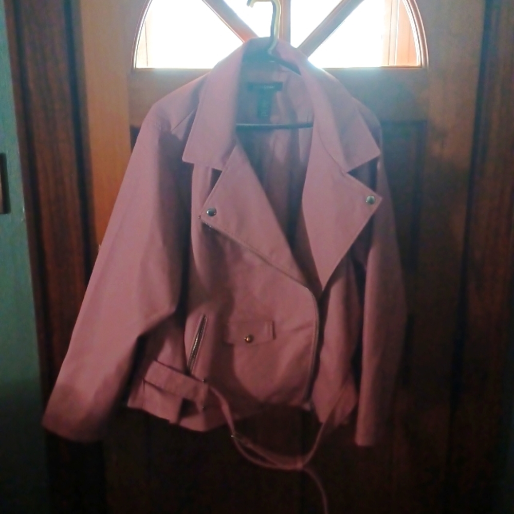 Pastel Pink Biker Jacket